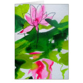 《植物》スイレン抽象芸術水彩フラワーアート (正面)