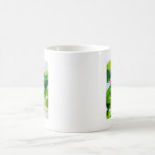 《植物》スイレン抽象芸術水彩フラワーアート コーヒーマグカップ (中央)