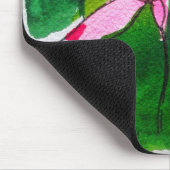 《植物》スイレン抽象芸術水彩フラワーアート マウスパッド (コーナー)