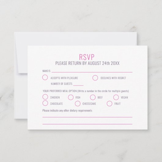 《植物》スイレン植物芸術ピンクパープルブルー結婚ズ 出欠カード (正面)