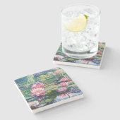 《植物》スイレン池 ストーンコースター (横)