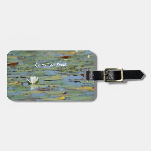 《植物》スイレン湖フラワーウォーター色ラゲージタグ ラゲッジタグ (正面横)
