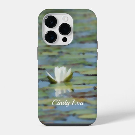 《植物》スイレン湖花水彩携帯電話ケース iPhoneケース (裏面)