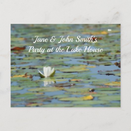 《植物》スイレン湖花水彩絵葉書 ポストカード (正面)