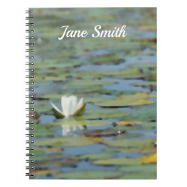 《植物》スイレン湖花水彩螺旋状手帳 ノートブック