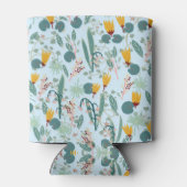 《植物》スイレン開花ガーデンパターンBLue 缶クーラー (裏面)