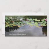 《植物》スイレン3平和庭園悔やみや弔慰ありがとう サンキューカード (正面)