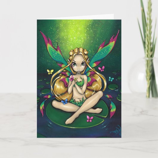 "《植物》スイレン"の挨拶状 カード (正面)