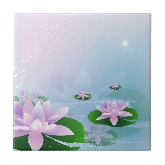 《植物》スイレン タイル (正面)