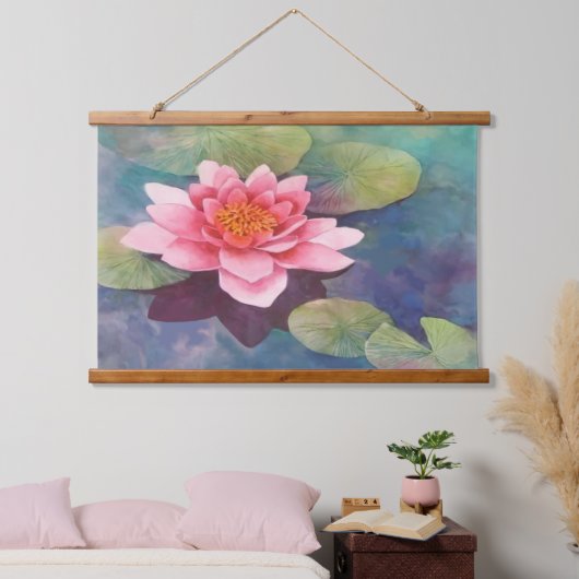 《植物》スイレン 吊り下げ型タペストリー (寝室)