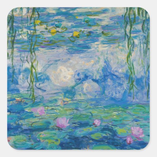 《植物》スイレン, 1916-1919 by Claude Monet スクエアシール (正面)