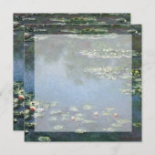 《植物》スイレンbyクロード・モネ，ヴィンテージの花 (正面/裏面)