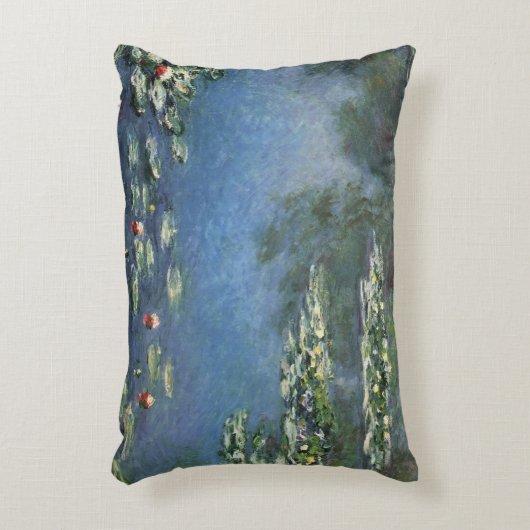 《植物》スイレンbyクロード・モネ,ヴィンテージの花 アクセントクッション (正面(垂直))