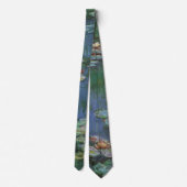 《植物》スイレンbyクロード・モネ,ヴィンテージの花 ネクタイ (裏面)