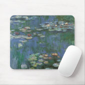 《植物》スイレンbyクロード・モネ，ヴィンテージの花 マウスパッド (マウス)