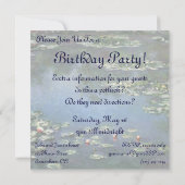 《植物》スイレンbyクロード・モネ，ヴィンテージの花 招待状 (裏面)