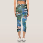 《植物》スイレンbyクロード・モネ，ヴィンテージ印象主義 カプリレギンス (裏面)