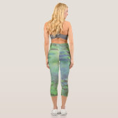 《植物》スイレンbyクロード・モネ，ヴィンテージ印象主義 カプリレギンス (裏面)