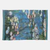 《植物》スイレンbyクロード・モネ，ヴィンテージ印象主義 キッチンタオル (横)