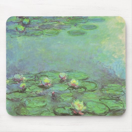 《植物》スイレンbyクロード・モネ,ヴィンテージ印象主義 マウスパッド (正面)