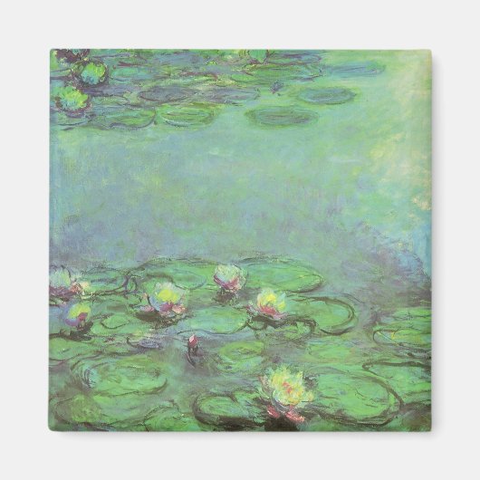 《植物》スイレンbyクロード・モネ,ヴィンテージ印象主義 マグネット (正面)