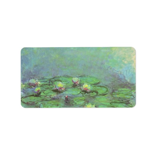 《植物》スイレンbyクロード・モネ,ヴィンテージ印象主義 ラベル (正面)