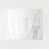 植物 ピンクのハロー ベイビー ベイビー シャワーバナー タペストリー (正面(横))