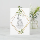 植物 ミニマル テーブル ナンバー シーティング チャート 招待状 (スタンド正面)