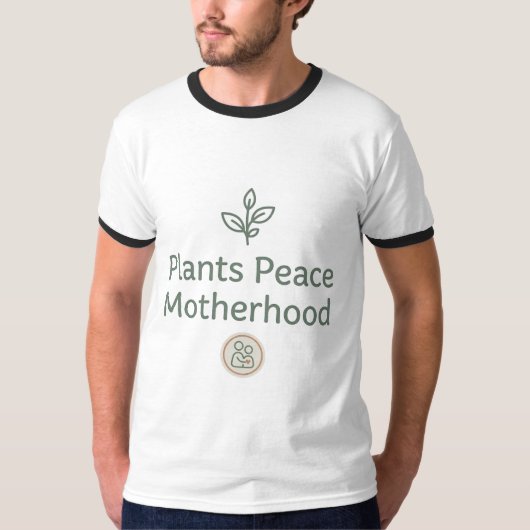 植物 平和 母性 ミニマリストTシャツデザイン Tシャツ (正面)
