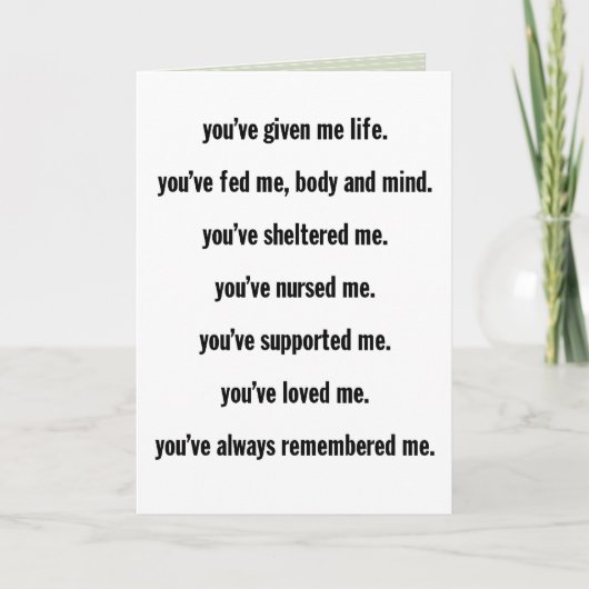 「植物？」 母の日用カード カード (正面)