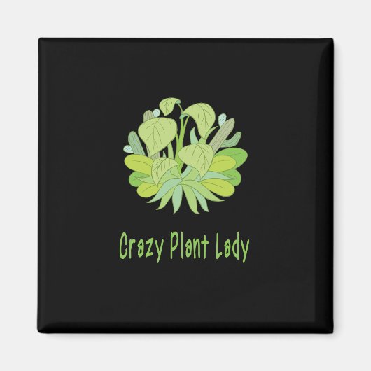 植物 – 熱狂する Plant Lady マグネット (正面)
