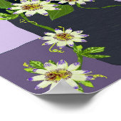 《植物》百日草とパッションフラワーポスター ポスター (角)