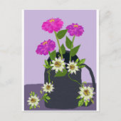 《植物》百日草とパッションフラワーポストカード ポストカード (正面)