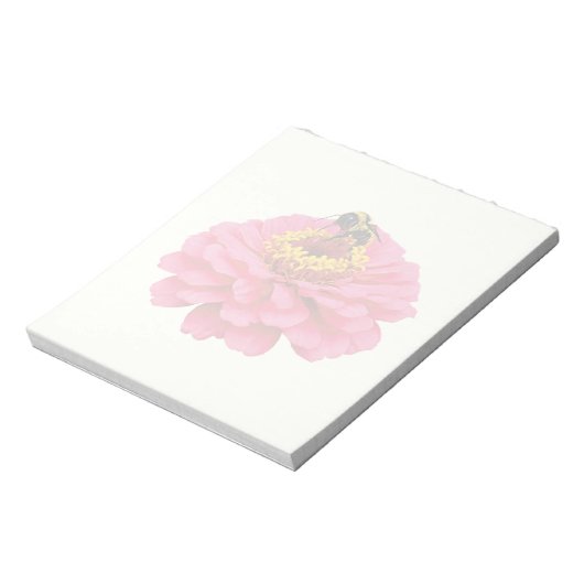 《植物》百日草とビー ノートパッド (回転)