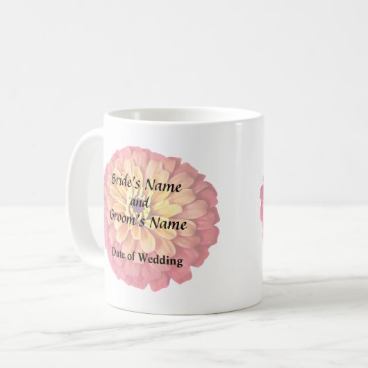 《植物》百日草のシェード・オブ・オレンジ コーヒーマグカップ (正面左)