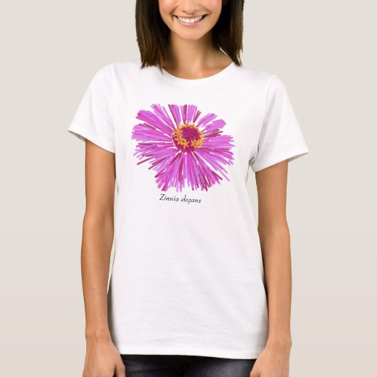 《植物》百日草のティー Tシャツ (正面)