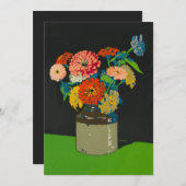 《植物》百日草のフローラ・クロックがすぐにグリーティング・カードになる シーズンカード (正面/裏面)