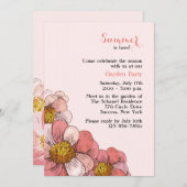 《植物》百日草の集りの招待状 招待状 (正面/裏面)