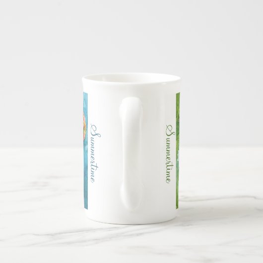 《植物》百日草の骨灰磁器 ボーンチャイナマグカップ (裏面)