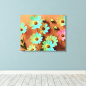《植物》百日草エレガンス花 キャンバスプリント (インサイチュ (ウッドフロア))