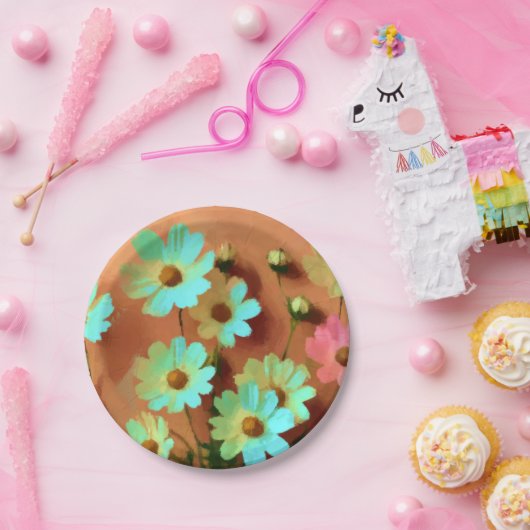 《植物》百日草エレガンス花 ペーパープレート (パーティー)