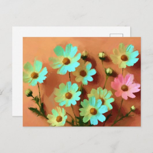 《植物》百日草エレガンス花 ポストカード (正面/裏面)