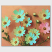 《植物》百日草エレガンス花 ラッピングペーパー (フラット)