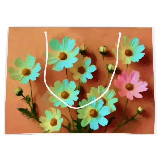 《植物》百日草エレガンス花 ラージペーパーバッグ (正面)