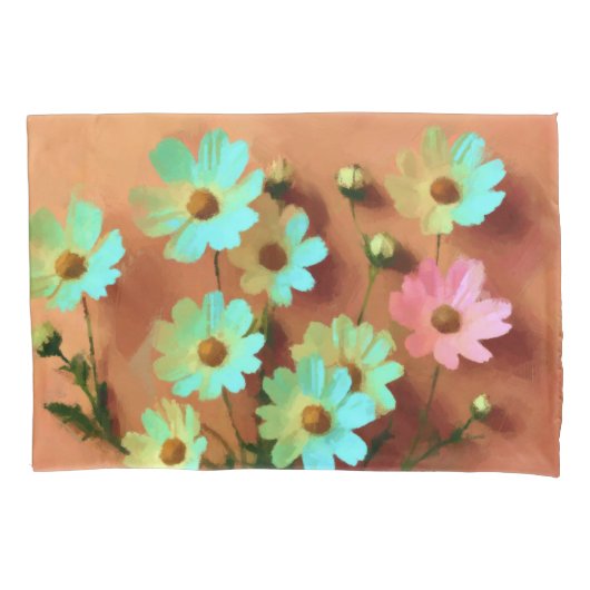 《植物》百日草エレガンス花 枕カバー (正面)