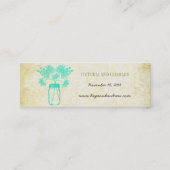 《植物》百日草カラフルズメイソンジャールワイルドフラワー結婚ズメニュー スキニー名刺 (裏面)