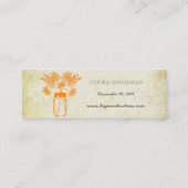 《植物》百日草カラフルズメイソンジャールワイルドフラワー結婚ズメニュー スキニー名刺 (裏面)
