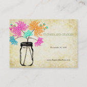 《植物》百日草カラフルズメイソンジャールワイルドフラワー結婚ズ コーリングカード (裏面)