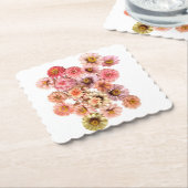《植物》百日草コラージュ紙コースター ペーパーコースター (アングル)