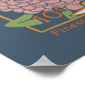 《植物》百日草シードパケットポスター(Soft Navy) ポスター (角)